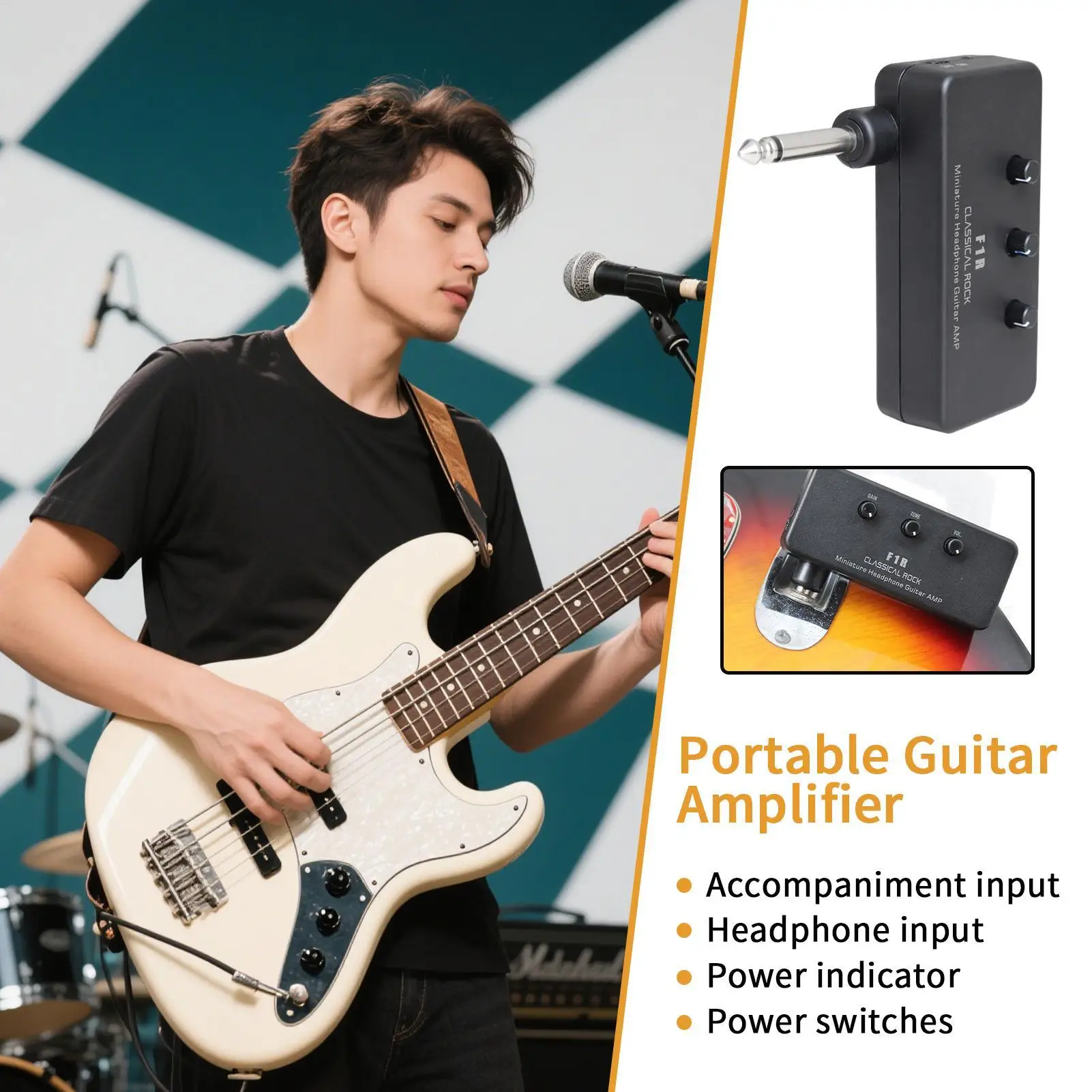 

Guitar Amp Acoustic Guitar Speaker Portable Amplifier Speaker For Instrument Home Adults Beginners Small Gig Indoor Practice