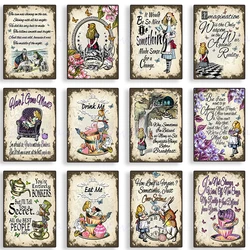 Classic Fairy Tales Alice In Wonderland Retro Posters Cheshire Cat Canvas Painting and Prints Wall Art Picture for Kidroom Decor