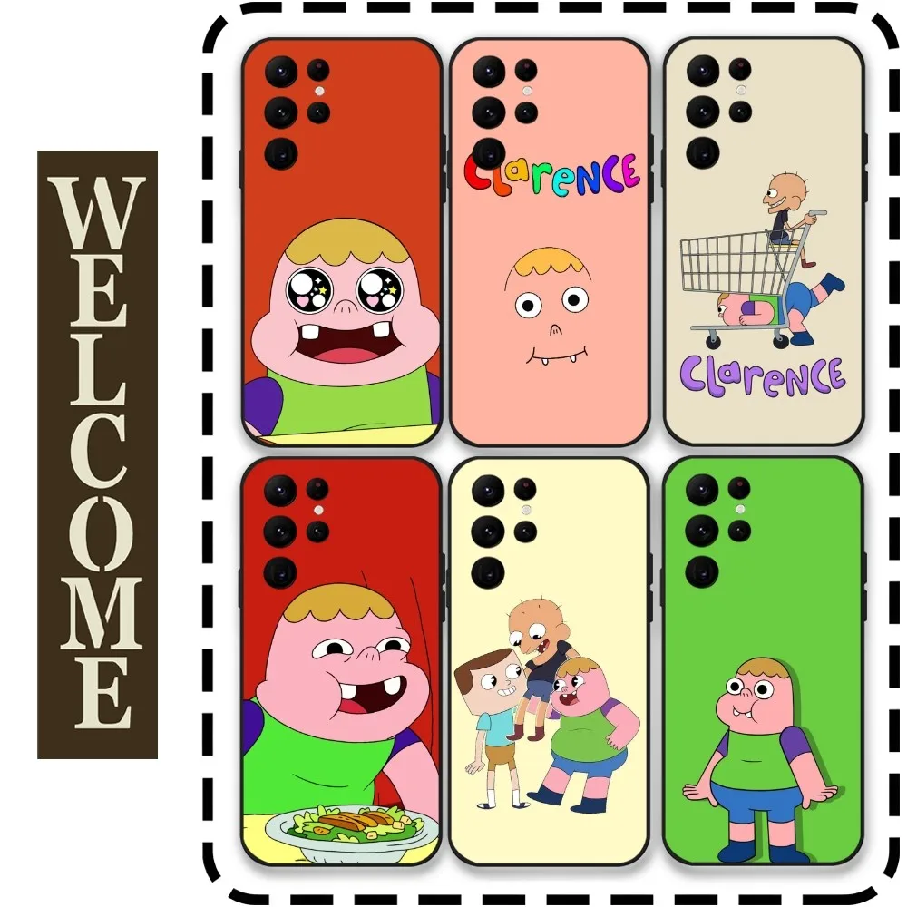 

C-Clarences Cartoon Cute Phone Case for Samsung Galaxy S24 Ultra S22 S23 Ultra S21 S20 5G Protective Silicone TPU Funda