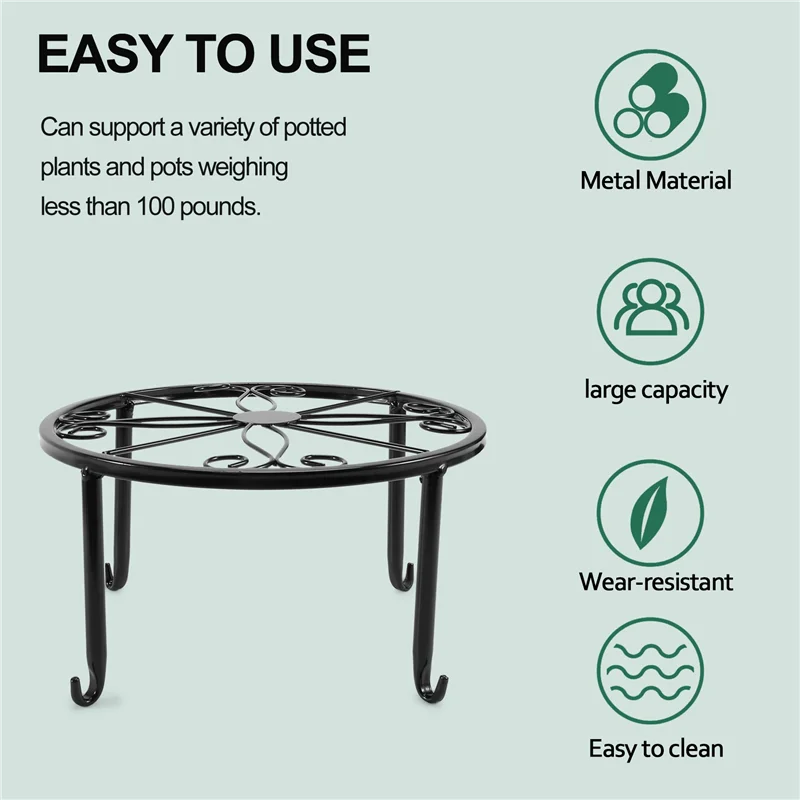 

A29M-4 Pieces Of Plant Stand Indoor And Outdoor Metal Rust-Proof Plant Stand, Classic Flower Pot Stand