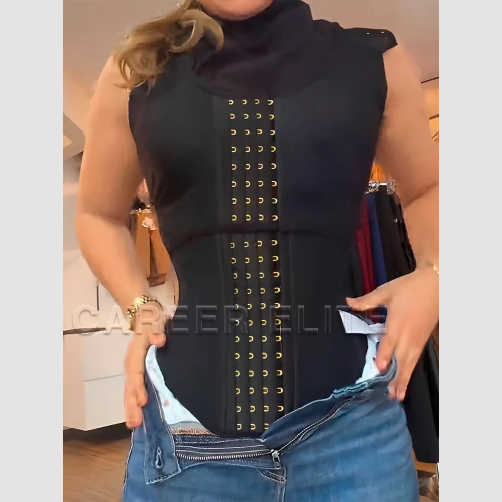 

Корректирующий корсет с высокой степенью сжатия, регулируемый на крючках, для утяжки талии, контроля живота и коррекции фигуры