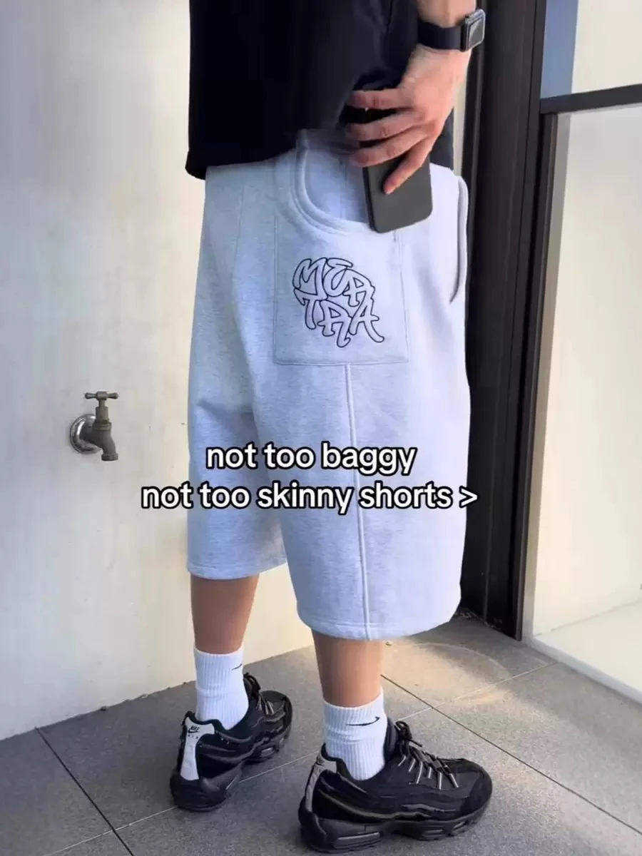 شورت قصير عالي الجودة مطرز بحروف ميرترا، ملابس كاجوال عصرية للشارع بأسلوب الهيب هوب #2