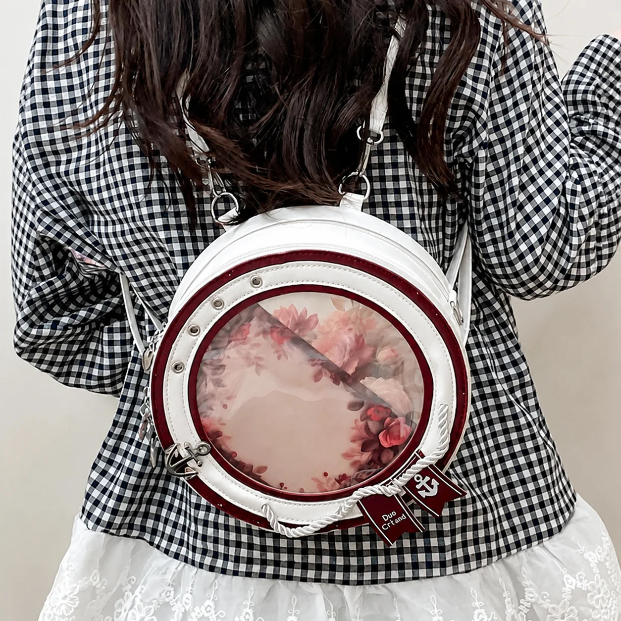 Women'S Backpack Pu Transparent Ita Bag Display Window Bag Medium Shoulder Crossbody Bag For Fan Events Collection Display