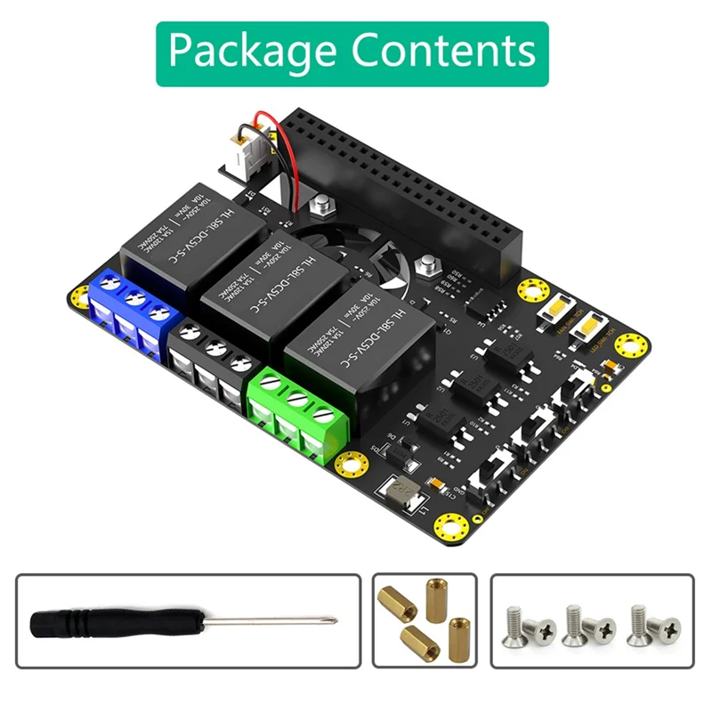 T82C Hot Sale-Rpi Power Relay Board Expansion Module Dual Cooling Fan Auto Color Changing LED For Raspberry Pi A+ 3A+ B+ 2B 3B 3