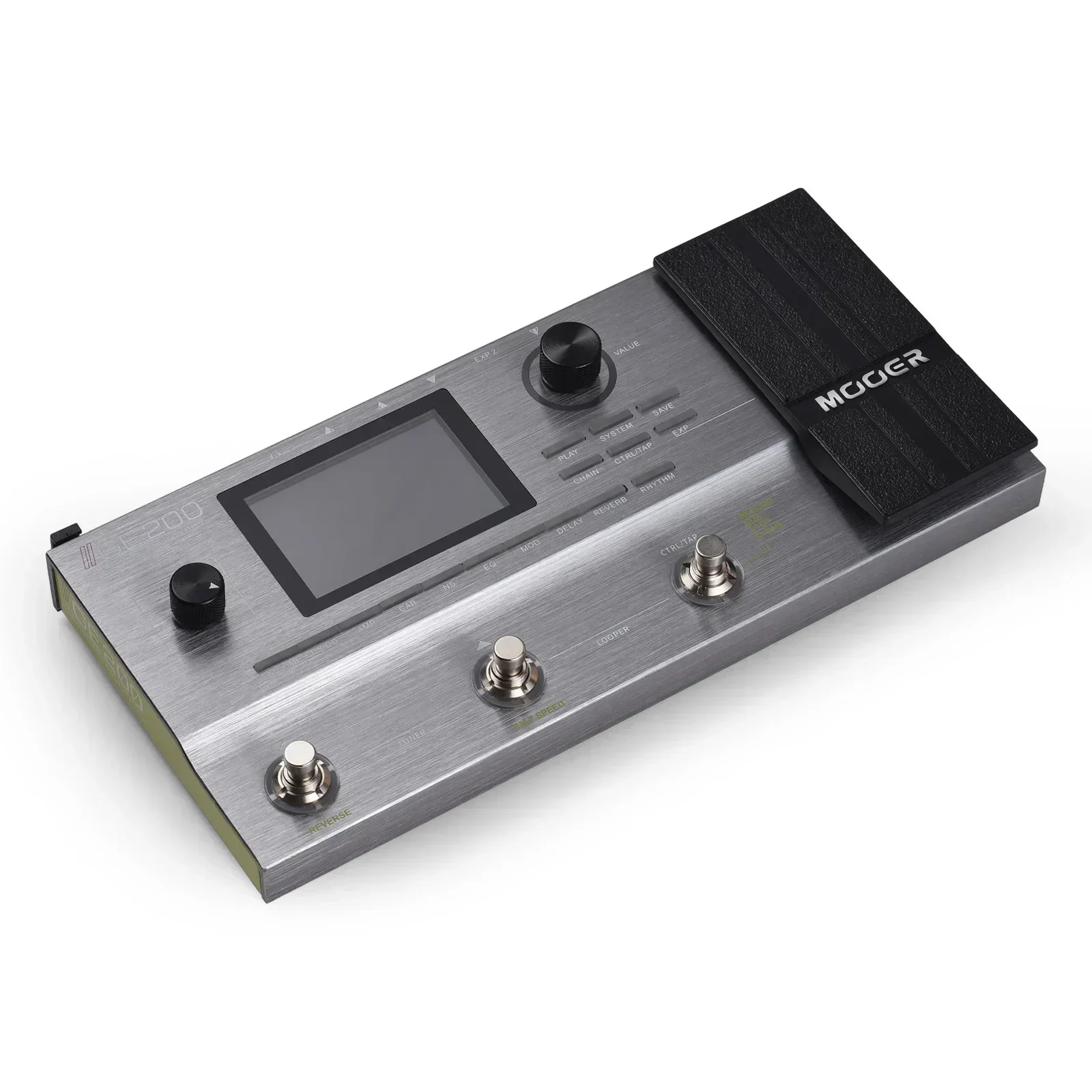 MOOER GE200 Pedal de efectos de guitarra Altavoz Simulación de guitarra Efecto integrado con 40 batidos de batería y 10 retros de metrónomo Reverbs