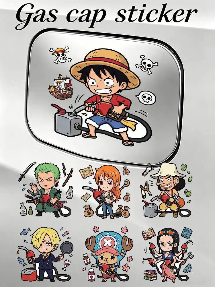 

Универсальная наклейка на крышку бензобака ONE PIECE LUFFY ZORO, виниловая наклейка для стайлинга автомобиля, водонепроницаемая наклейка