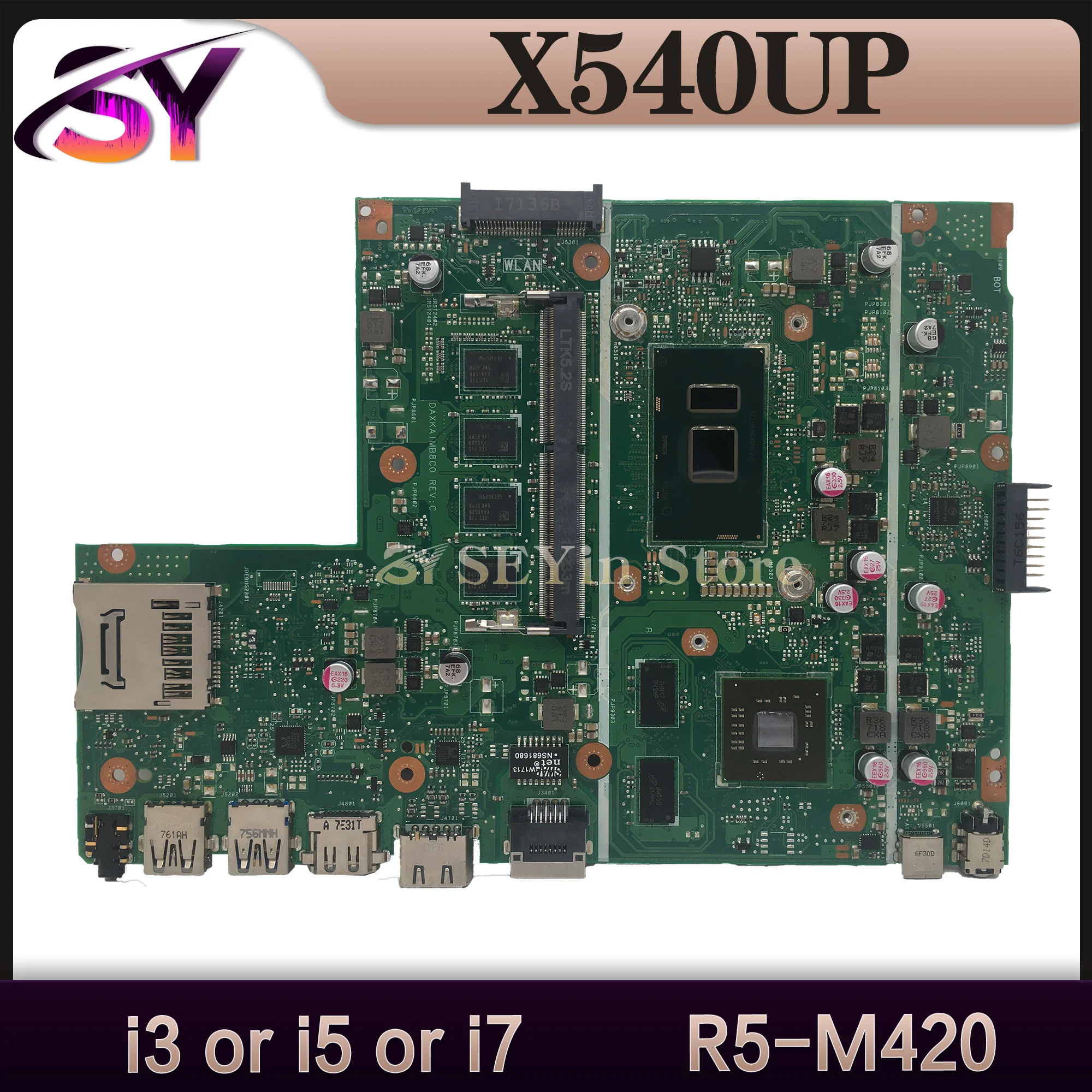 

Mainboard For ASUS C520UP F540U X540UP X540UPR FL5700U A540U R540U VM520UP Laptop Motherboard 4405U I3 I5 I7 RAM-4GB/8GB PM