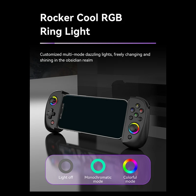 D8 Telescopic Game Controller RGB Light Mobile Game Controller With 6-Axis Vibration For Android IOS PS3 PS4 Switch PC