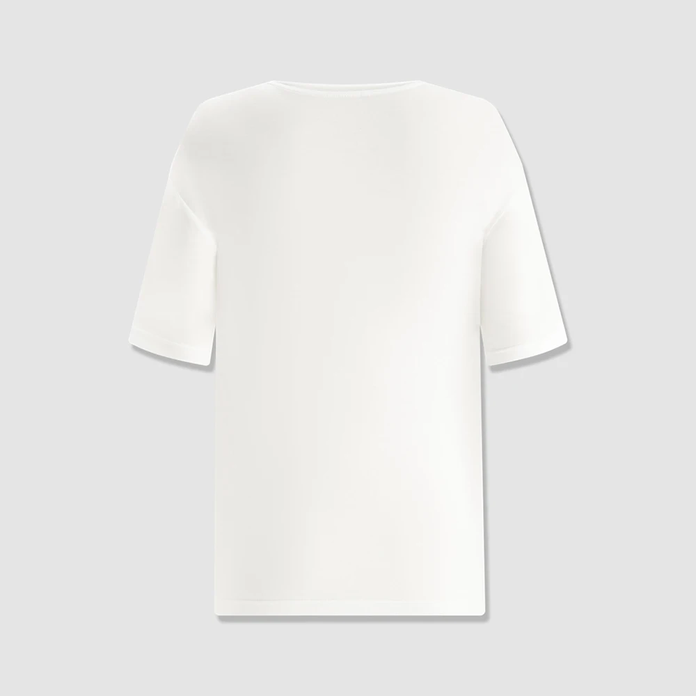 

Elegant Silk Blend U-Neck Half Sleeve T-Shirt Women Soft Breathable Basic Casual Solid Color Summer Tee Top New Y2K for 2026