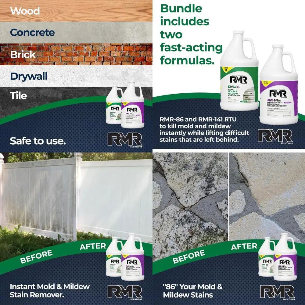 

All-In-One Mold Elimination Kit - 2x1 Gallon Stain & Mildew Removal Solution