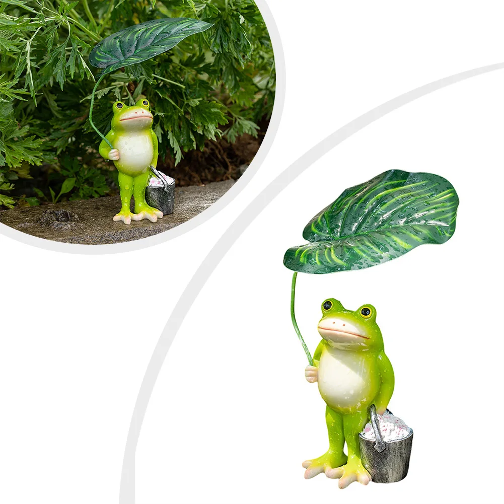 16*7*5cm Frog Garden Ornament Charming Frog Garden Figurine Miniatures Creative Garden Decor Colorful Frog Figure