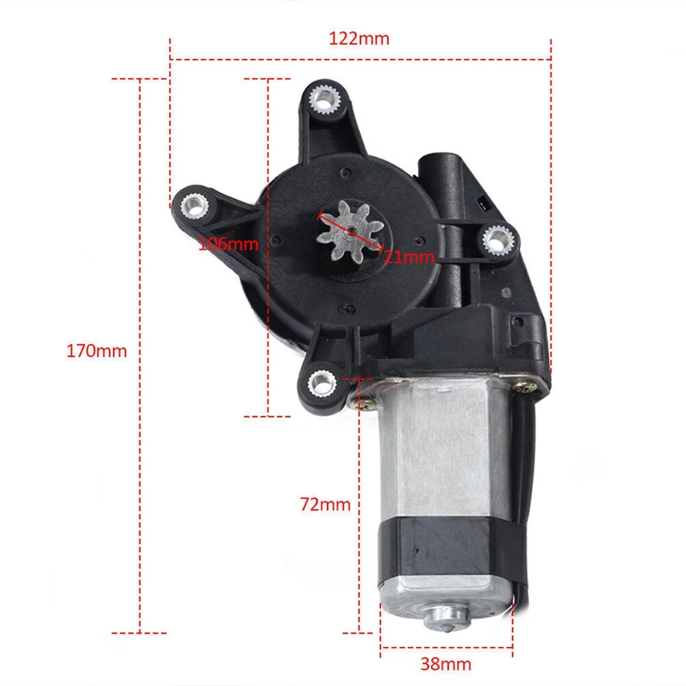 

2X 8-Tooth Left Side Electric Car Window Regulator Glass Lift Motor For Electric Car