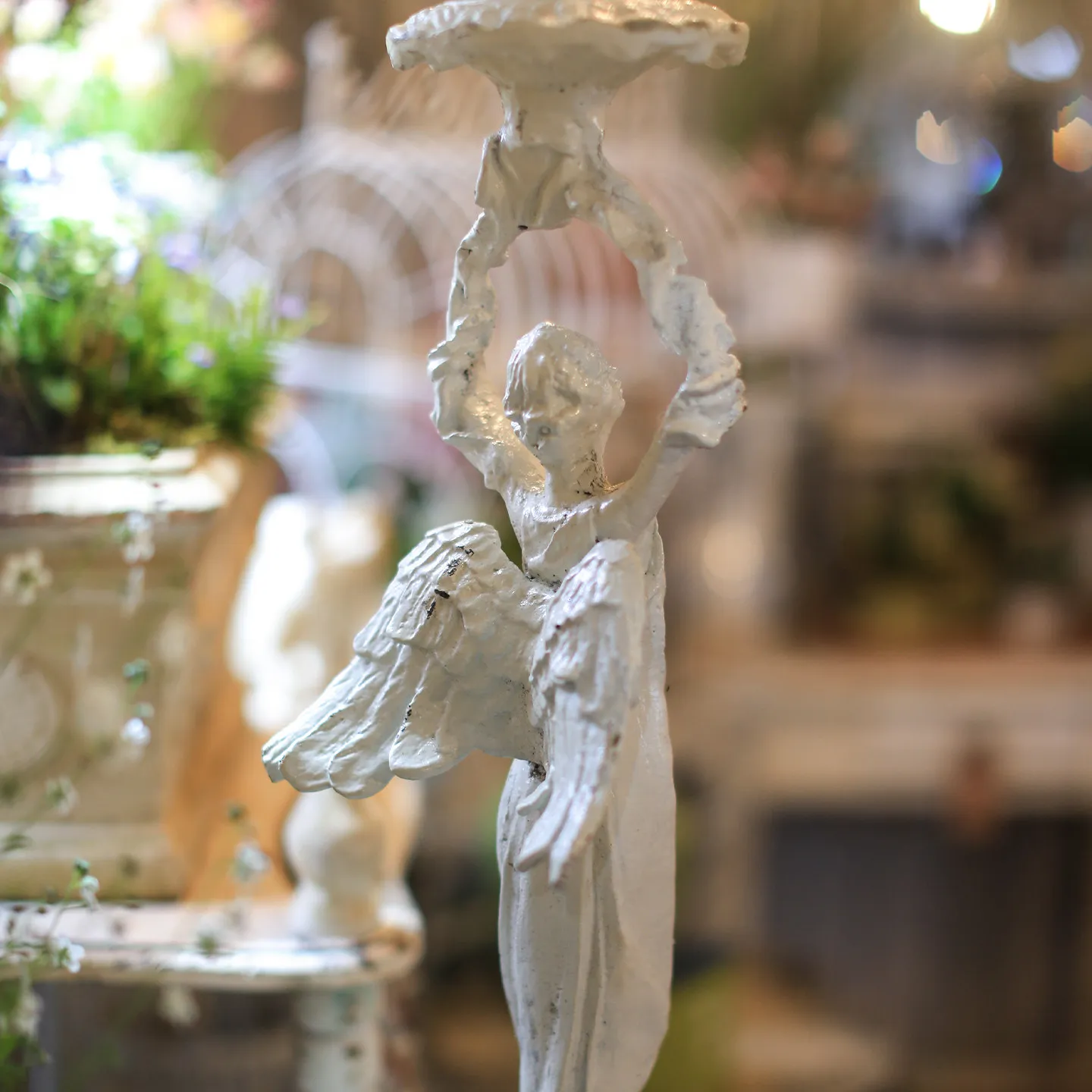 Cast Iron Angel Candle Holder Vintage Goddess Candlestick Rustic Decor Statue Farmhouse Table Centerpiece