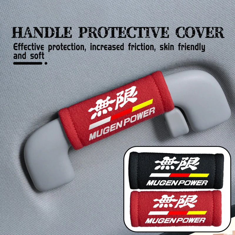 For Honda Car Interior Suede Roof Handle Plush Protective Cover Auto Accessories Mugen Vezel Accord Fit City Legend CRV Insight