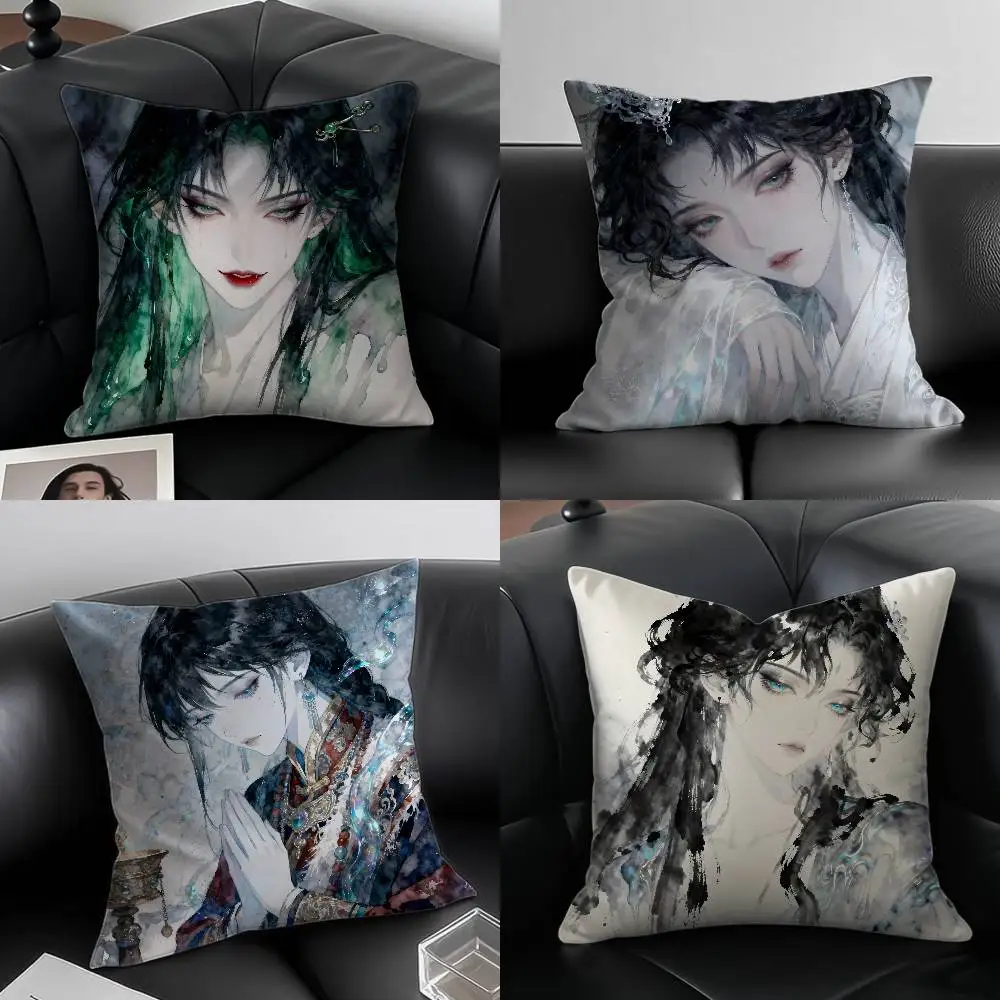 

Nine Phases Of Ink Painting Art Pillow Case Custom Printed Brushed Fleece Pillow, Baby Skin-Touch, Eco-Friendly Dye-Sublimation