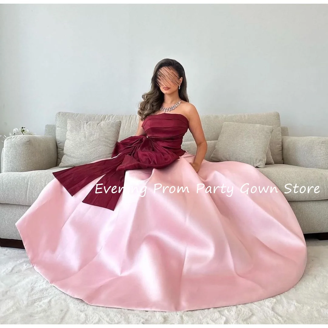 

Evening Dresses for Women with Bow Off the Shoulder A Line Satin Prom Dress 2024 robes de soirée فساتين للمناسبات الرسمية