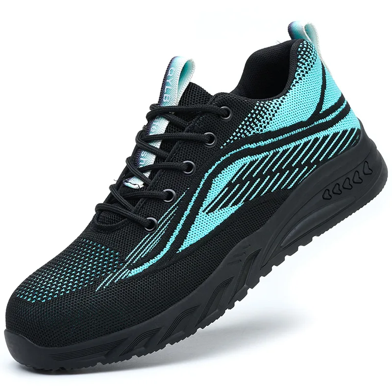men fashion steel toe covers work safety shoes summer breathable tooling security boots outdoors worker sneakers safe footwear