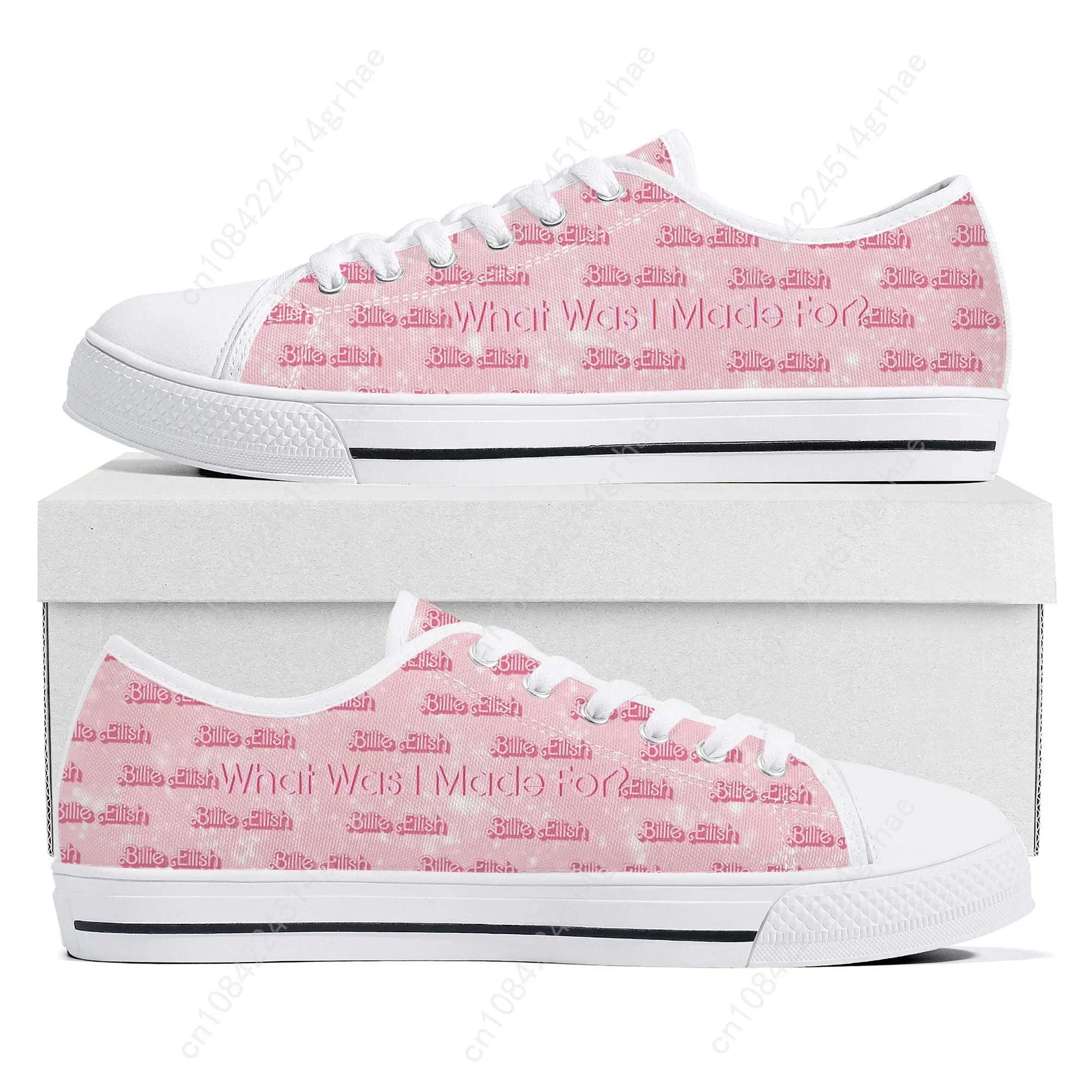 Pink Bilie What Was I Made For Eilish Low Top Sneakers Womens Mens Teenager High Quality Canvas Sneaker Couple Custom Made Shoes