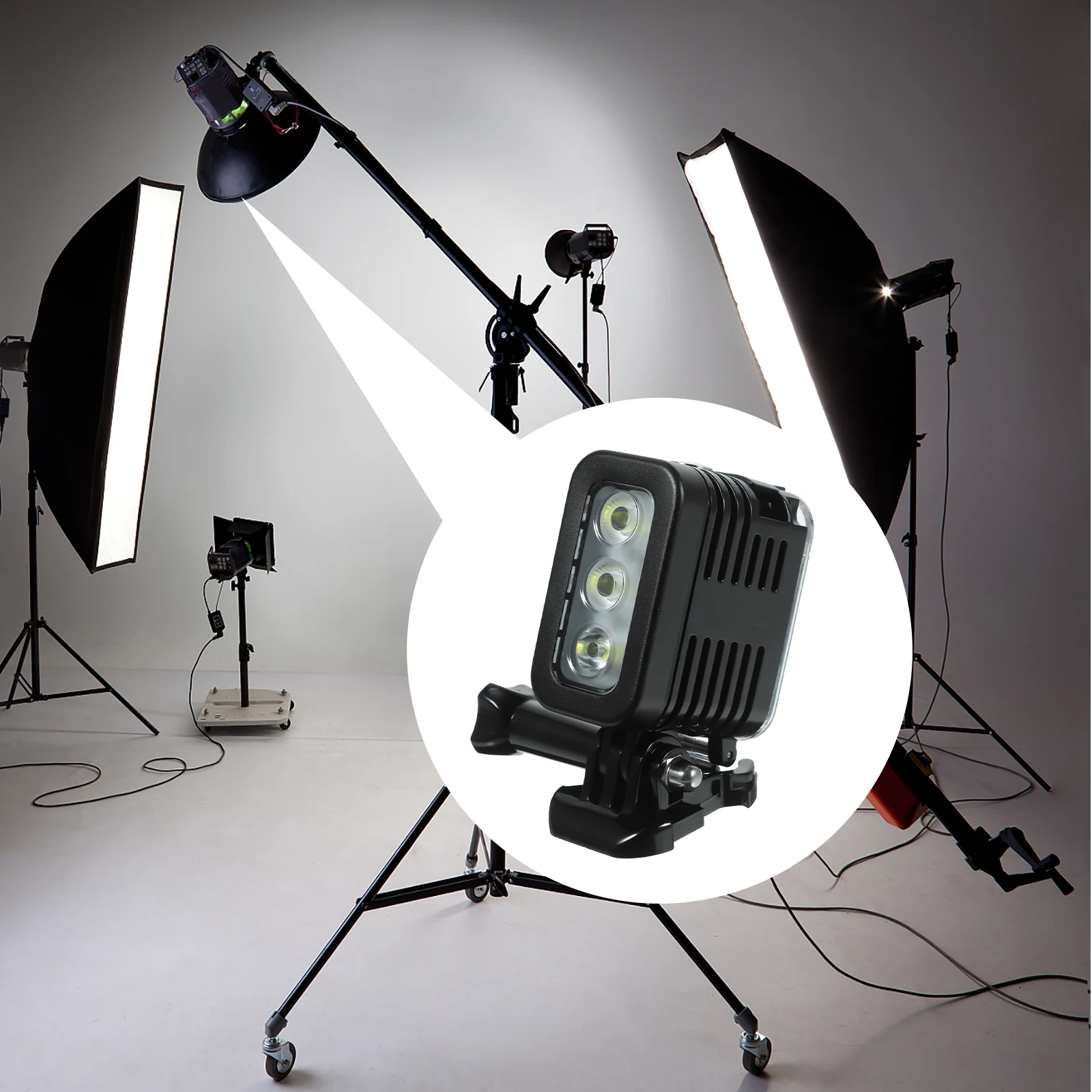 

Portable Photography LED Light Cube ABS Video Fill Light Waterproof for Smartphone Action Drones Still Lighting