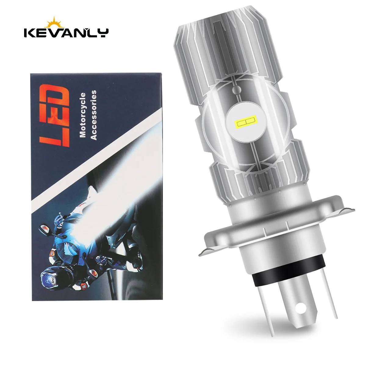 

KEVANLY 1PC H4 Ba20d H6 White COB LED Chip Motorcycle Headlight Bulbs 18-80V 6000K IP67 Waterproof Motos Accessories Hi Lo Lamp