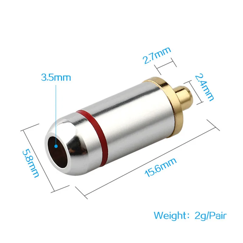 MMCX Stecker Kopfhörer Pin Stecker Unterhaltungselektronik DIY UE900 SE535 SE215 W10 W20 W30 Kopfhörer Audio Jack Schwarz Silber – Detail 4
