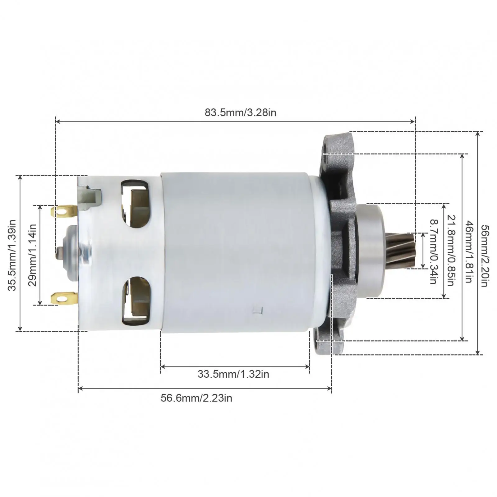 21V 8 Teeth RS550 DC Motor Power Reciprocating Saw Motor for Electric Saw RS 550 Micro Motor with Helical Teeth Gear