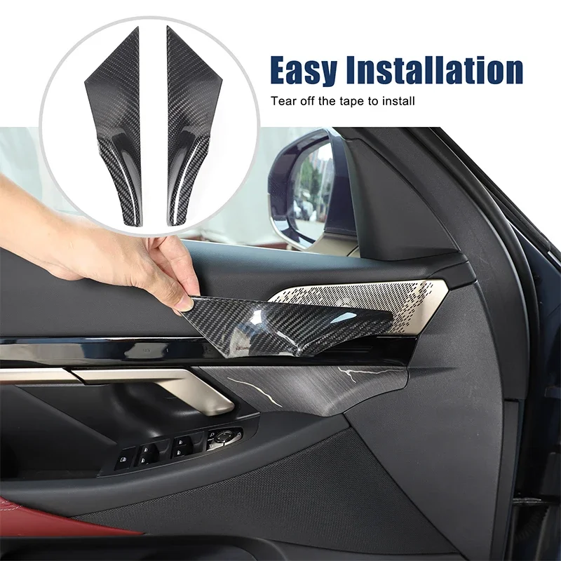 

Накладка на внутреннюю ручку передней двери из настоящего карбона для BMW 5 серии G60 2024-2025, аксессуар для интерьера автомобиля