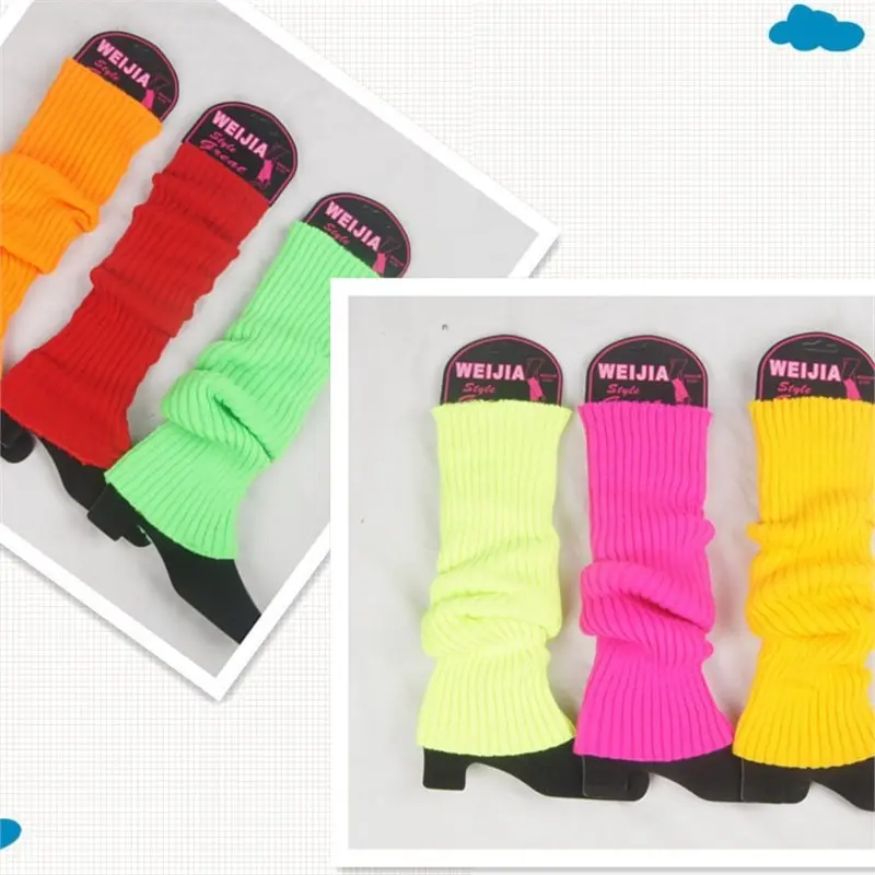 New Women Knitted Leg Warmer Socks Varity Styles Candy-colored Leg Sleeves Durable Warmth Wool Knee-length Socks