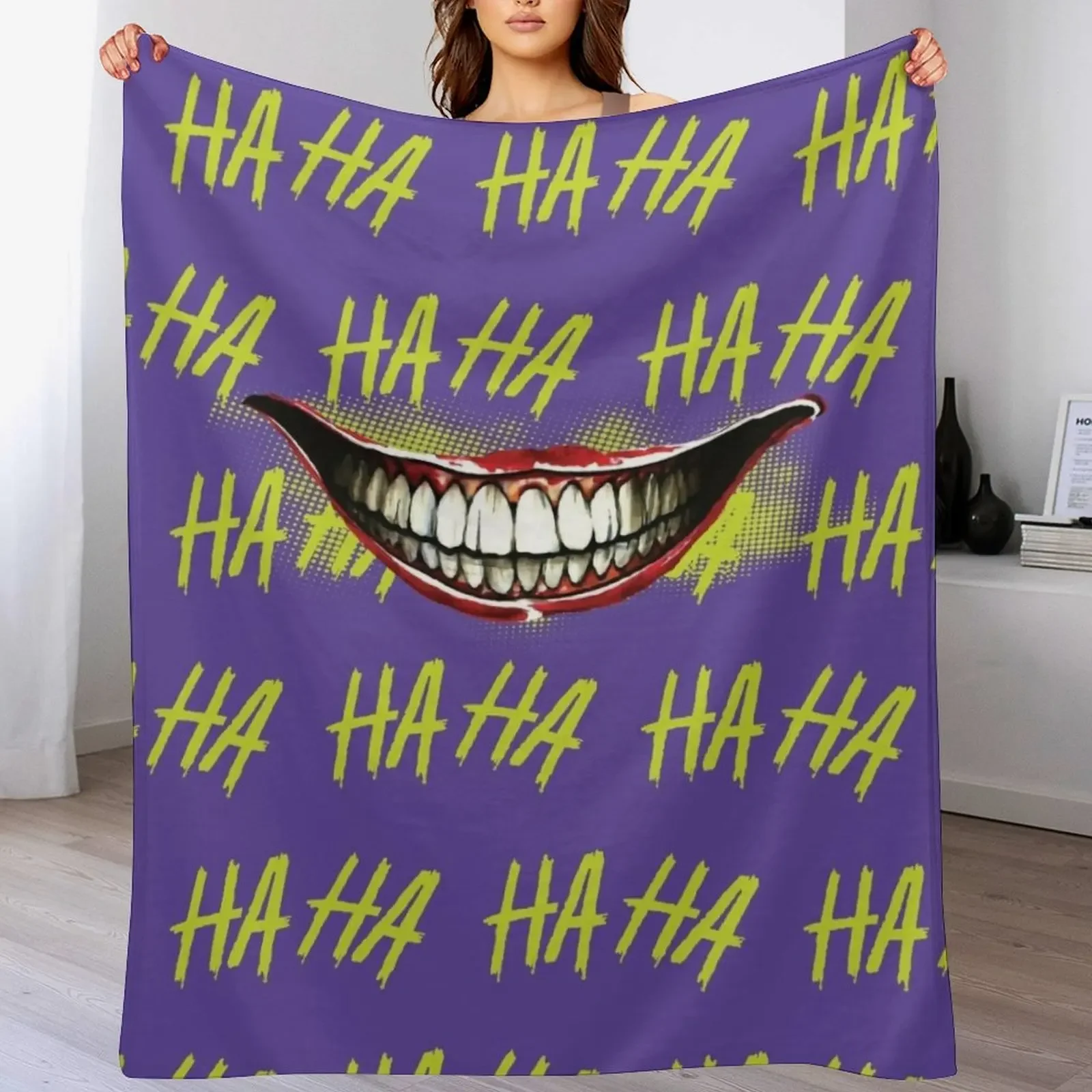 

Joker HaHa Throw Blanket Decoratives Plaid Soft Big Beach Blankets