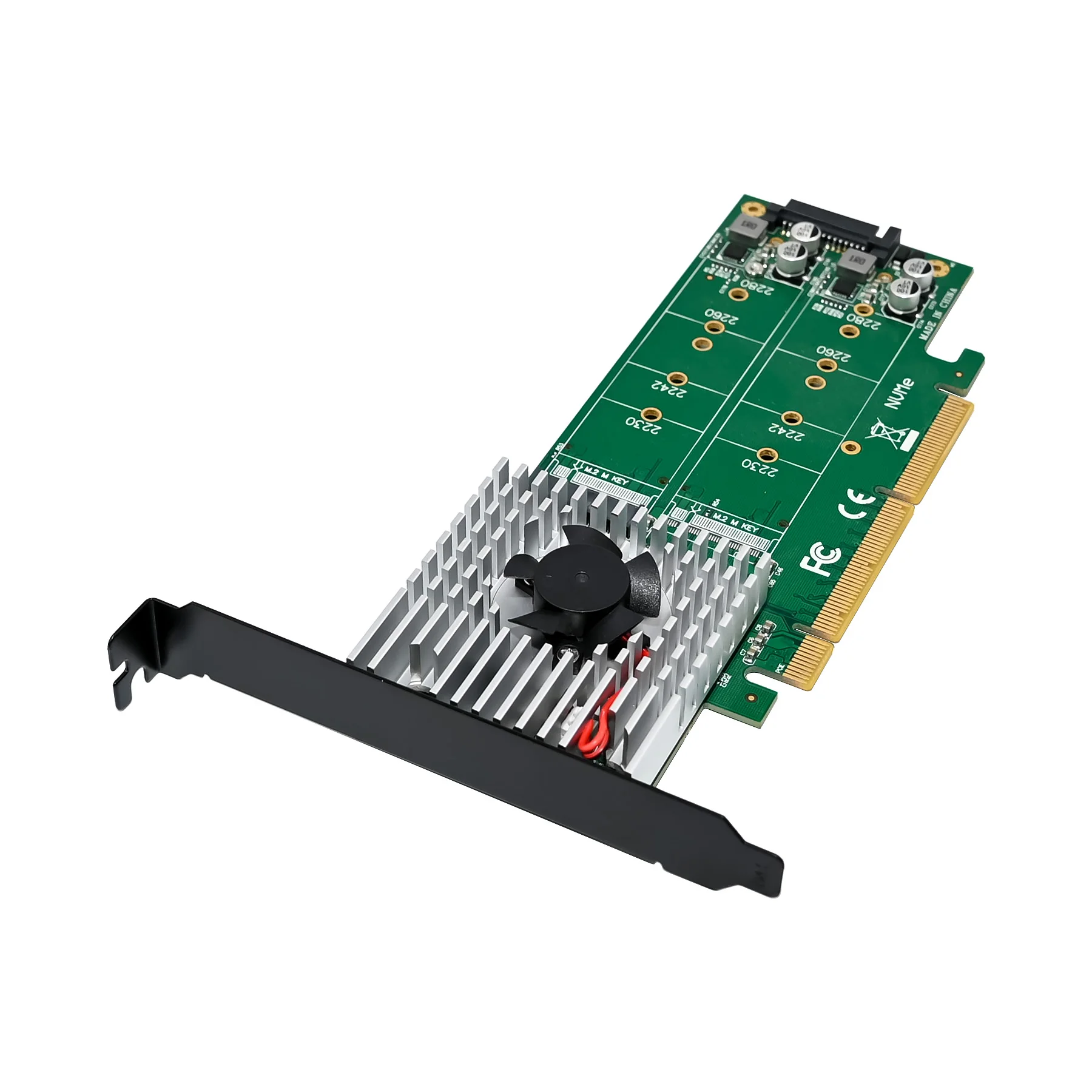 محول Sunweit ST5107 PCIe X8x16 ASM2812 Dual M.2 NVMe 2280 SSD #5