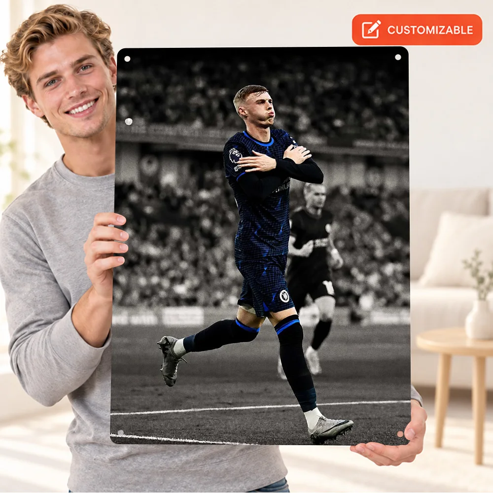 Cole Palmer Football Player Printed Poster Customized Aluminum Metal Sign Sports Photography Wall Art For Bedroom Collector Gift