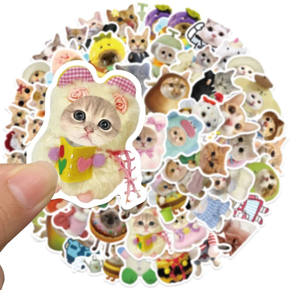 

10/50/62pcs Funny Cute Animals Cat MEME Stickers Kawaii Decals DIY Scrapbooking Luggage Laptop Waterproof Sticker Toys Gifts
