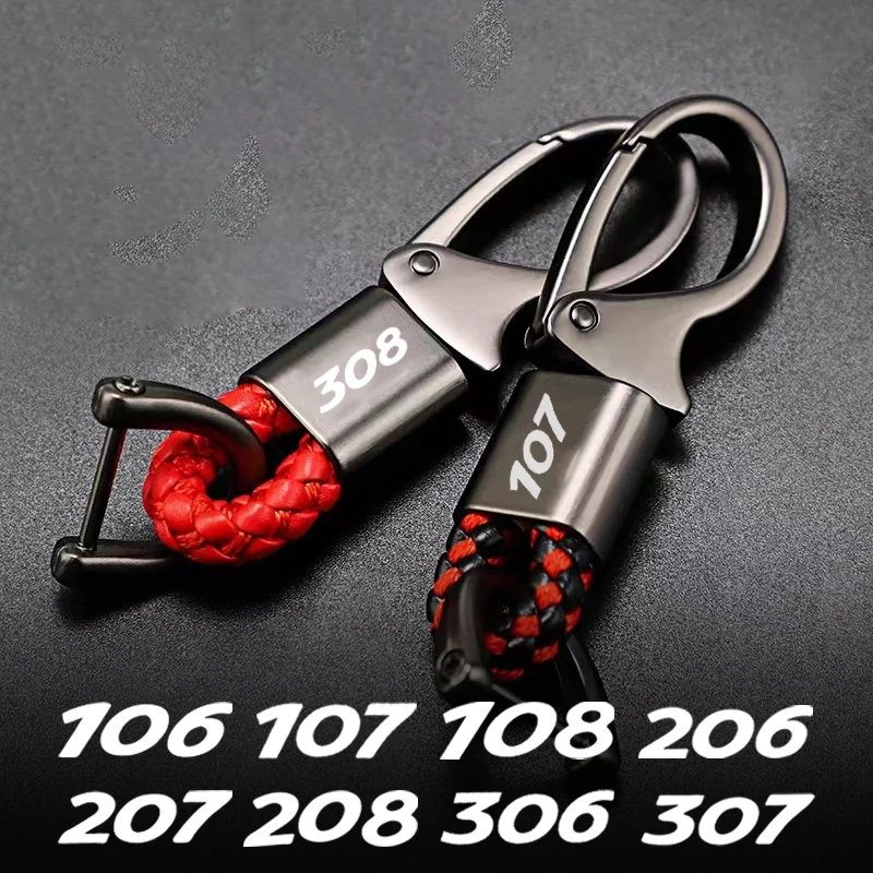 Fashion Keychain Car Logo Key Ring Car Styling For Peugeot 106 107 108 206 207 208 306 307 308 Car Key Ring Holder