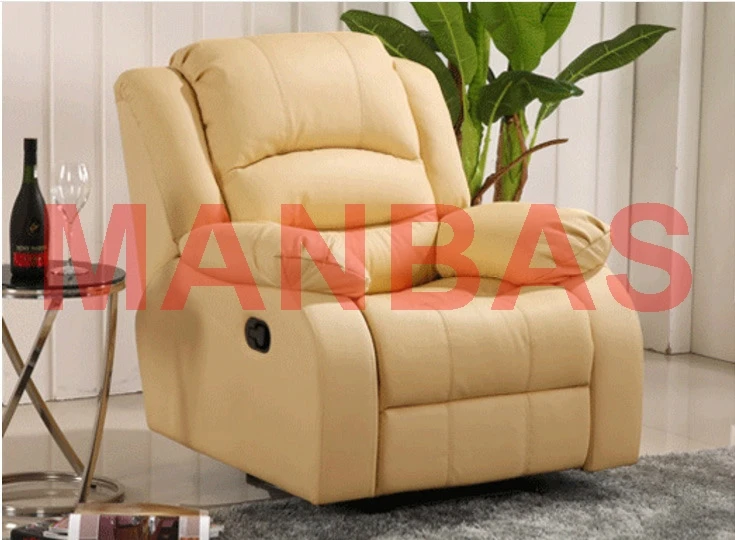 MINGDIBAO Electric / Manual Recliner Chair with Swivel, Rocking Functional, Genuine Leather Multifunctional Armchair Single Seat