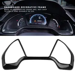 Car Dashboard Decorative Frame Dial Rings Trim Red/Crabon Fiber For Honda Civic 10th 2016 2017 2018 Interior Mouldings