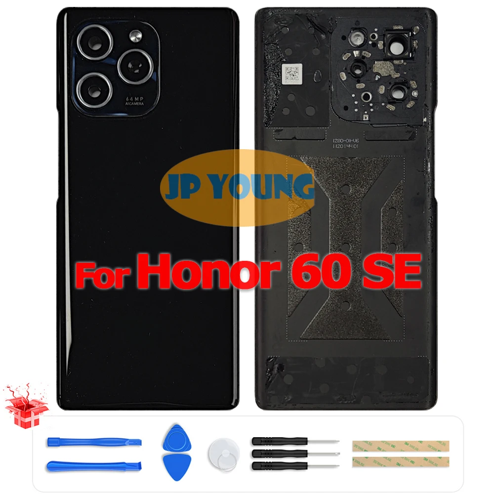 オリジナルバッテリーバックカバーガラスリアドアハウジング（カメラレンズ付き）huawei-honor-60-se-gia-an00用-交換用
