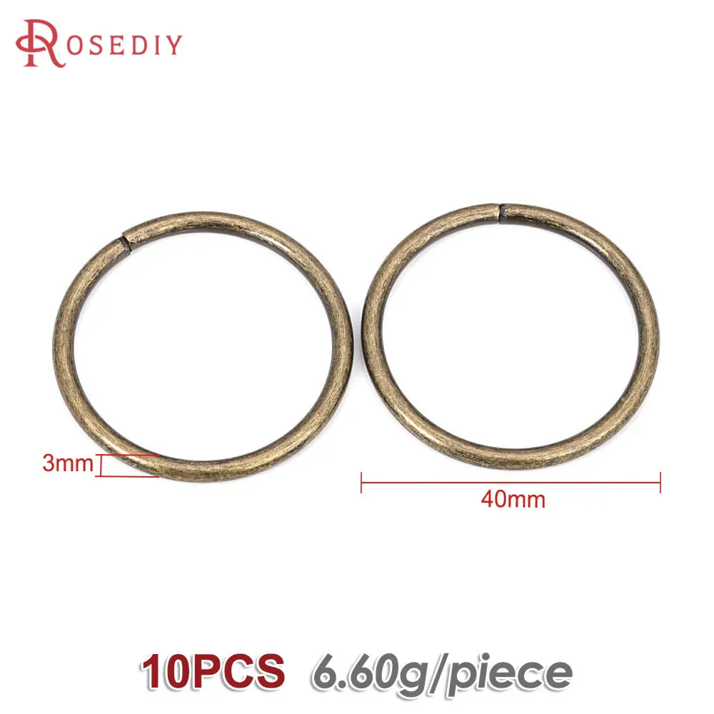 Diameter 40MM 10PCS Antique Bronze Iron Big Jump Rings Split Rings Diy Jewelry Making Supplies Necklace Connect Accessories