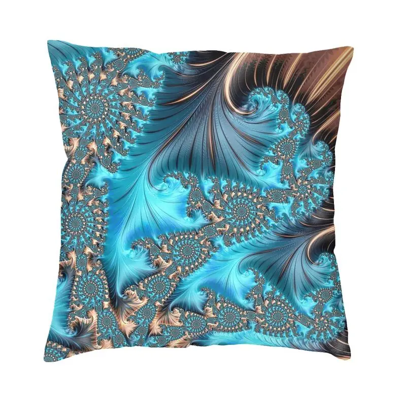 Geometric Patterns Turquoise Throw Pillow Case Home Decorative Elegant Copper Teal Fractal Thirteen Cushion Cover Pillowcover