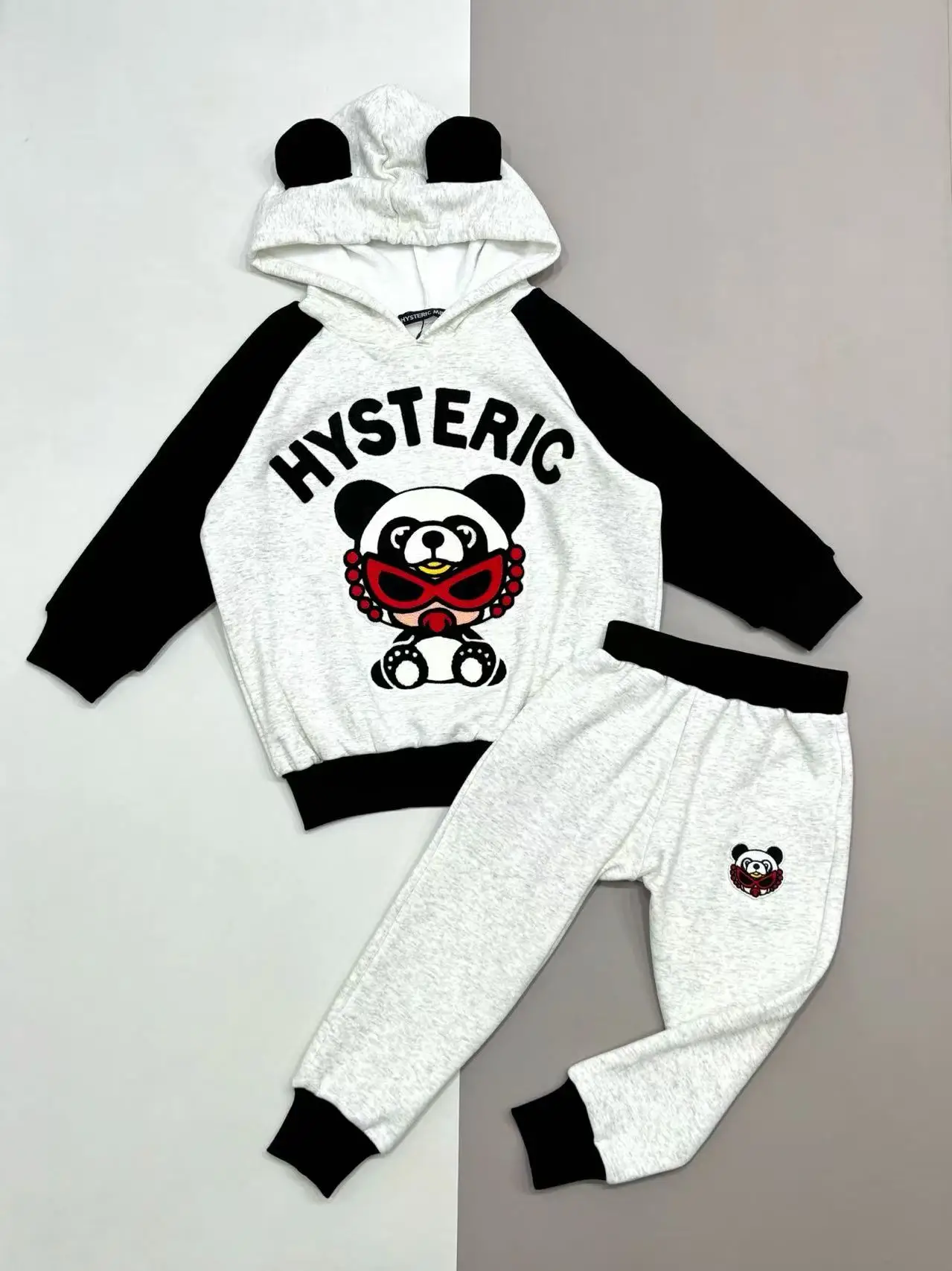 

Осень/зима 2025 г., модная высококачественная детская одежда, флисовый комплект с рисунком панды