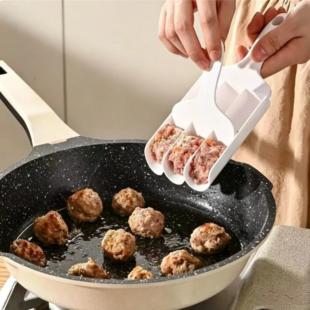 New Hot 3/4 Hole Meatball Maker Non-Stick Plastic Mold Tool Kitchen Gadget for Homemade Fish Shrimp Beef Pork Meatballs Cooking