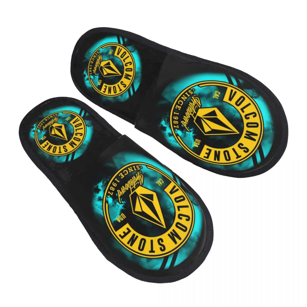 Custom Print Women Volcoms Logo House Slippers Soft Warm Memory Foam Fluffy Slipper Indoor Outdoor Shoes