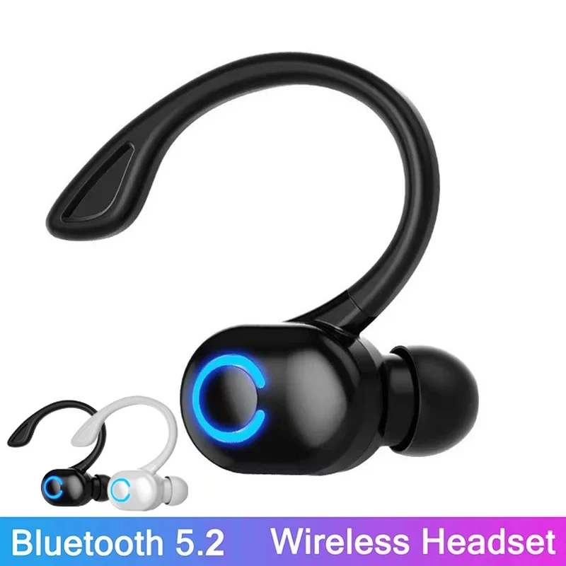 Portable Wireless Headphones Bluetooth 5.2 Earphones with Mic Single Ear In-Ear S10 Sports Waterproof Earbuds Bluetooth Headset