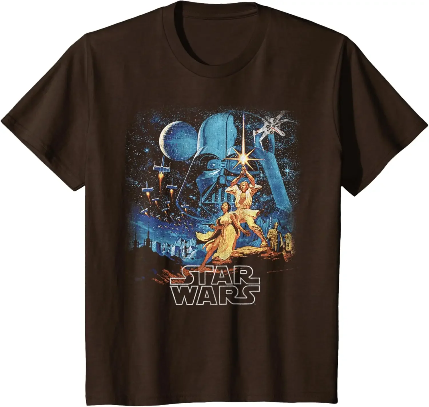 MINISO Star Wars A New Hope Faded Vintage Retro Poster Disney+ T-Shirt