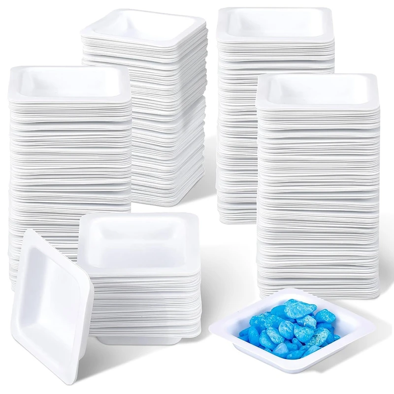 200 Pcs Weigh Boats Small 7 Ml Plastic Disposable Trays For Scale Plastic Square Weighing Boats Mini Pour Boat Tray