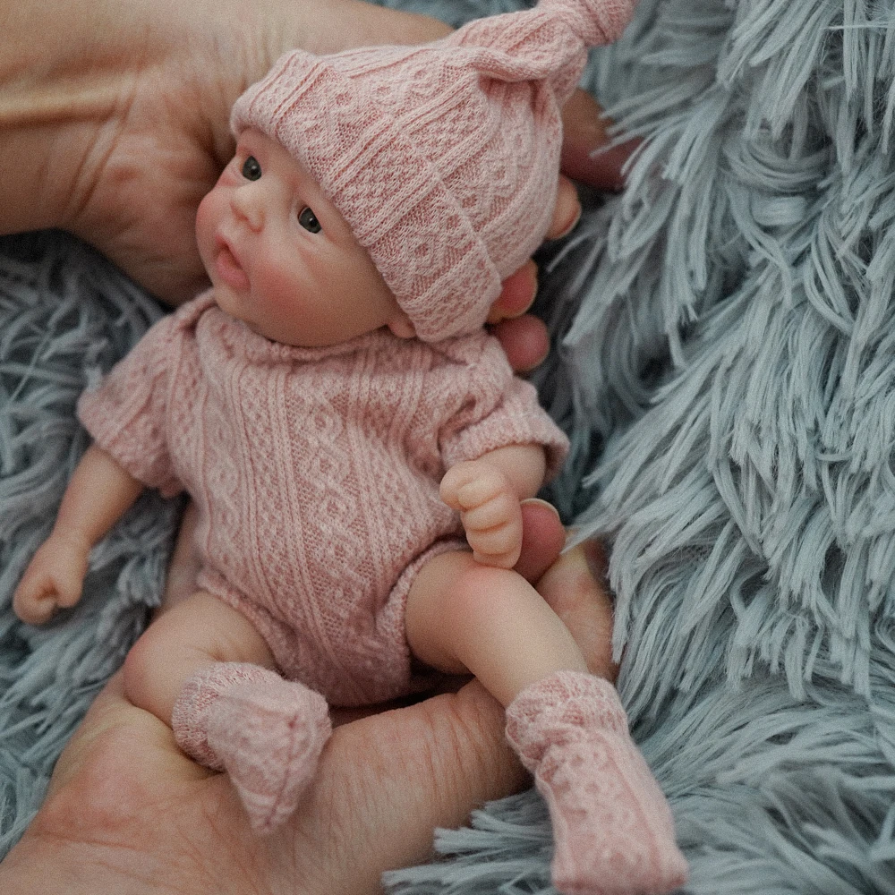 Bambole Reborn Baby 7" Neonati in silicone per tutto il corpo in miniatura per bambini Regalo di Natale