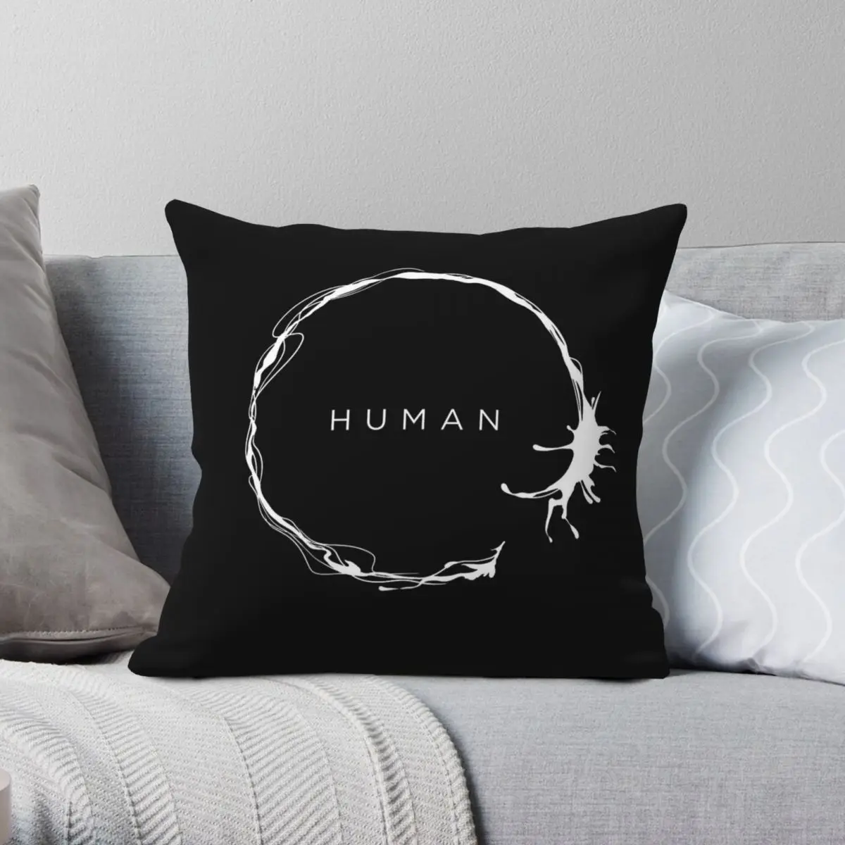 Arrival Human Square Pillowcase Polyester Linen Velvet Pattern Zip Decor Throw Pillow Case Bed Cushion Case