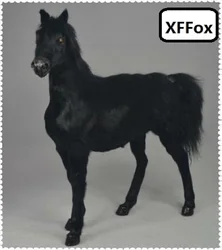big real life 1:6 war black horse model plastic&furs simulation blood horse gift about 34x36cm xf1877
