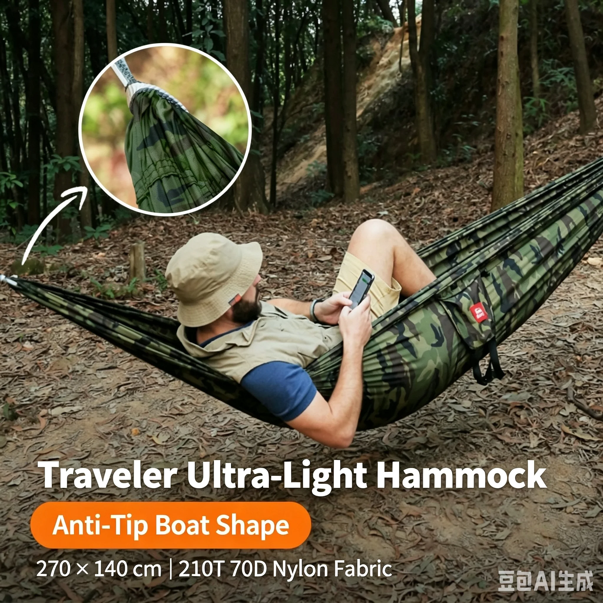 Kids Outdoor Hammock Swing - 트래블러 마운틴 윈드 아웃도어 해먹 안티팁