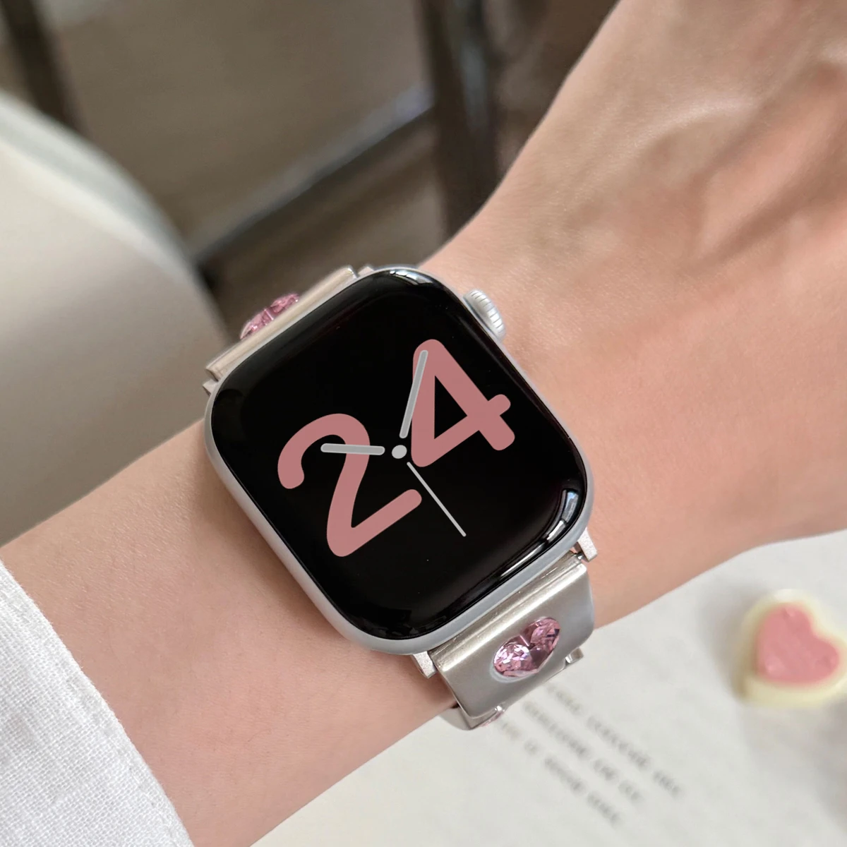 الحب القلب ستار اللؤلؤ الفولاذ المقاوم للصدأ حزام ل أبل ساعة S11 10 46 مللي متر 42 مللي متر ساعة معدنية Baracelet ل S9 8 7 45/44 مللي متر الترا 49 مللي متر #4