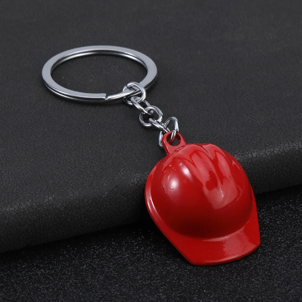 الإبداعية مهندس المفاتيح خوذة أمان صغيرة كيرينغ متعة وساحرة سلسلة حلقة خوذة بلاستيكية قبعة صلبة قلادة الهدايا #2